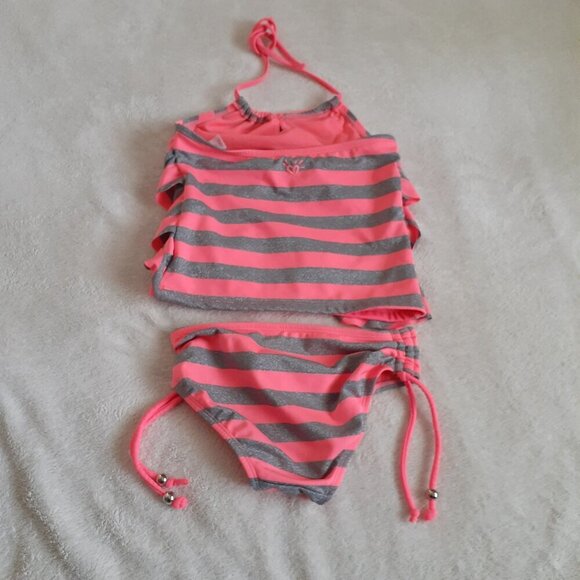 Bundle of 2 Justice Girl's Size 7 Pink Tankini Swimsuits - Picture 6 of 14